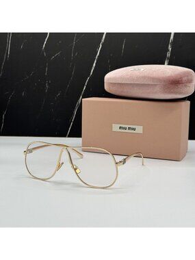 NEW MIU MIU MUA56S 5AK08N SUNGLASSES GOLD WOMEN MU A56S, SMU A56 EYEWEAR